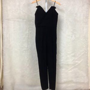 Ba&sh Solo Sleeveless Ruffle Neckline Jumpsuit in Black 6